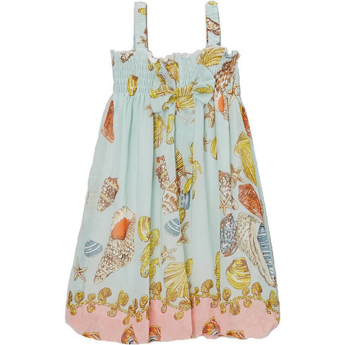 Little Girls Teal Shellfish Straps Chiffon Baby Doll Dress 24M-8 - SophiasStyle.com